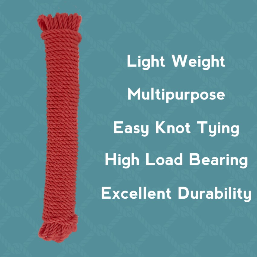 Buy HAZEL Nylon Rope - Strong & Durable, Thickness 8 mm, 50 Metre