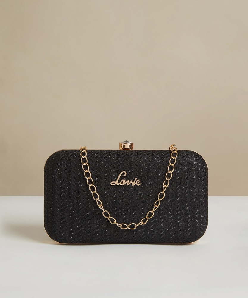 LAVIE Casual Black Clutch Black Price in India Flipkart