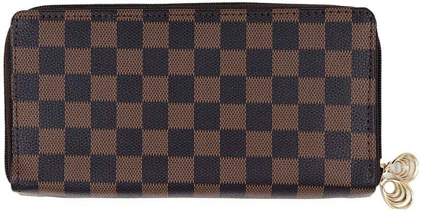 Hand Wallet/Clutch, Purse LV Stylish Checks Premium Vintage Collection  PU-Leather Checks Design Slim Ladies