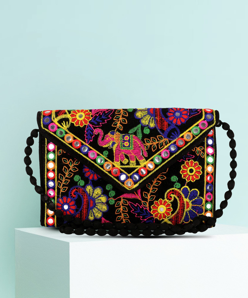 Craft Trade Party Black Clutch Black M Price in India Flipkart