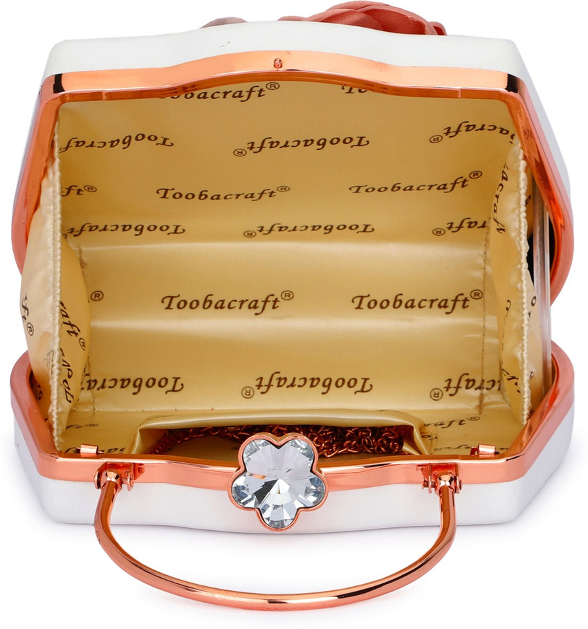 Toobacraft Party White Gold Clutch White Price in India