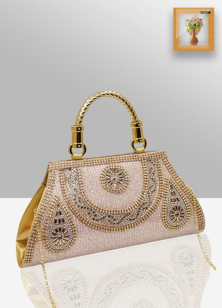 magnifique Casual Gold Clutch Gold Price in India Flipkart