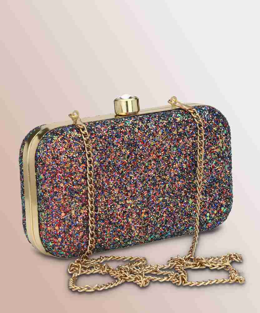 FOR THE BEAUTIFUL YOU Party Multicolor Clutch Multicolor - Price in India