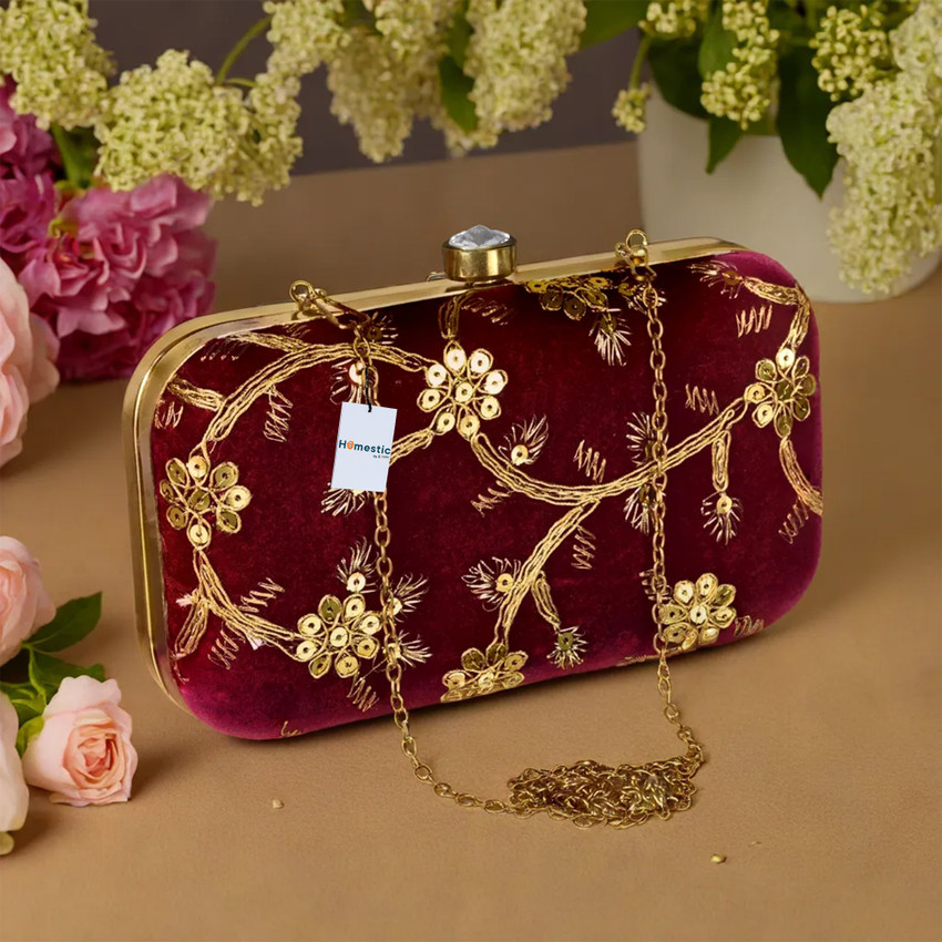 Maroon clutch purse online
