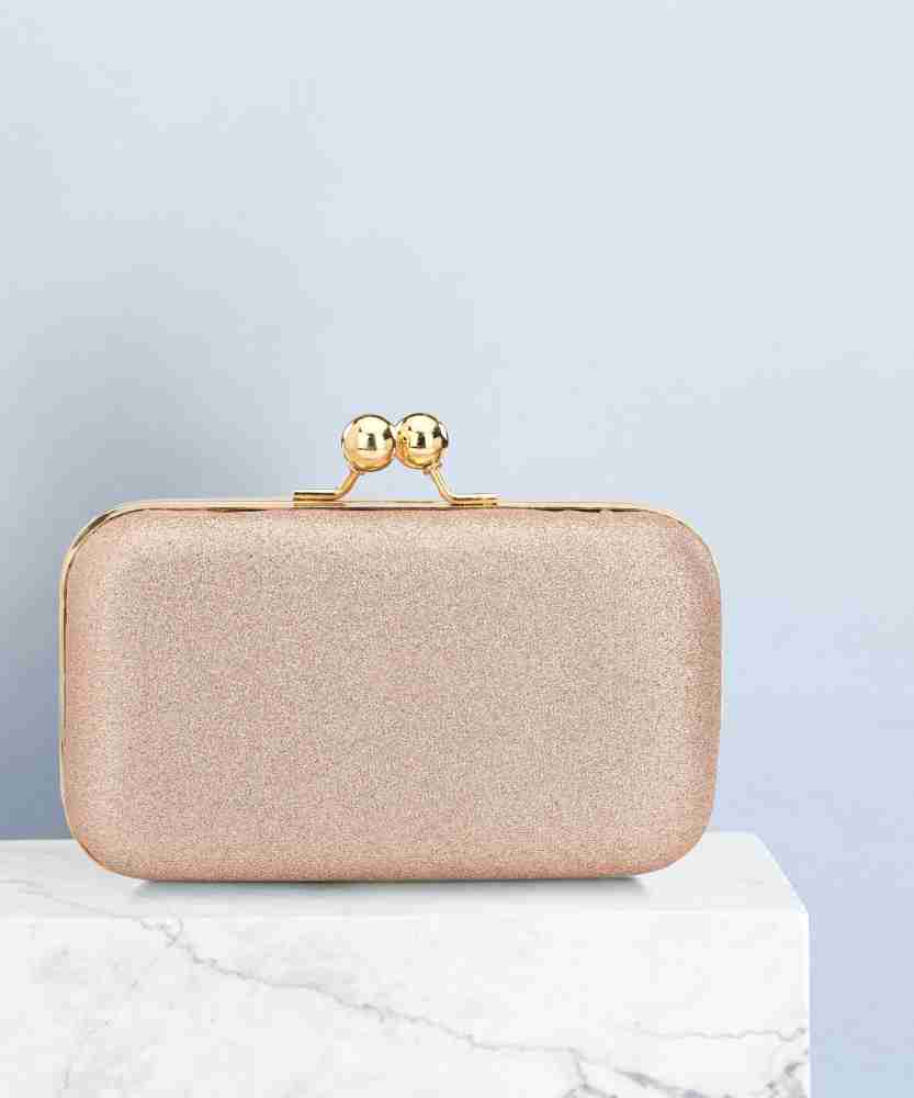 FOR THE BEAUTIFUL YOU Party Casual Peach Clutch Peach Price in