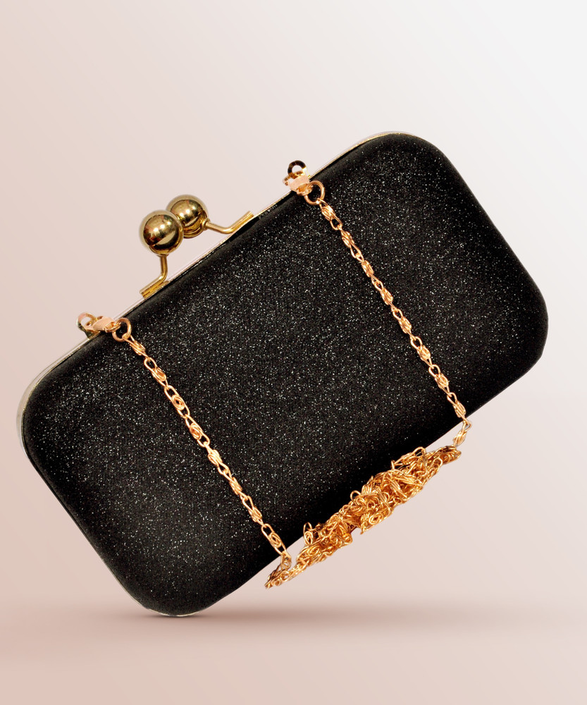 Sandali Handicraft Party Black Clutch Gold Price in India Flipkart