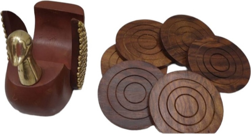 GIFT KYA DE Round Reversible Wood Coaster Set - Buy GIFT KYA DE