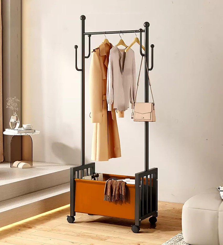 lukzer Double Garment Stand Cloth Rack Storage Organizer with Bottom Shelf ( White) Metal Coat and Umbrella Stand Price in India - Buy lukzer Double  Garment Stand Cloth Rack Storage Organizer with Bottom