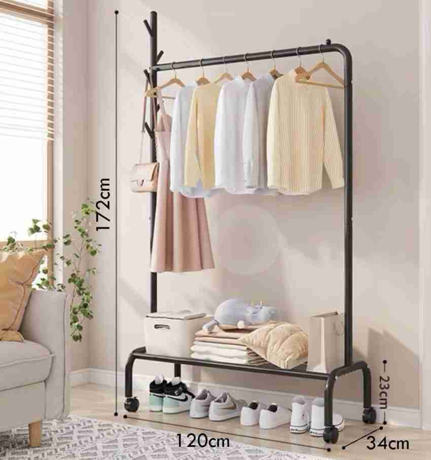 lukzer Double Garment Stand Cloth Rack Storage Organizer with