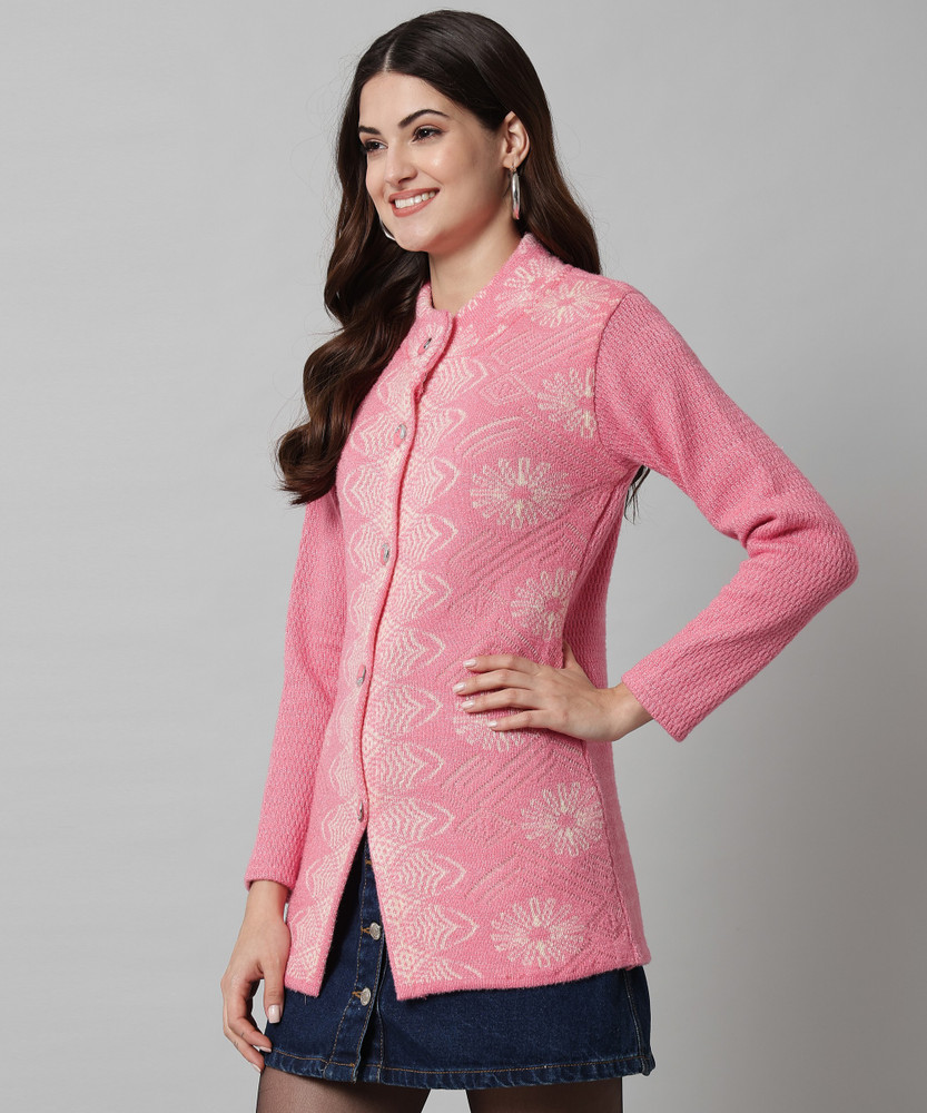 HEMLOCK Printed Collared Neck Casual Women Pink Sweater - Buy HEMLOCK  Printed Collared Neck Casual Women Pink Sweater Online at Best Prices in  India | Flipkart.com