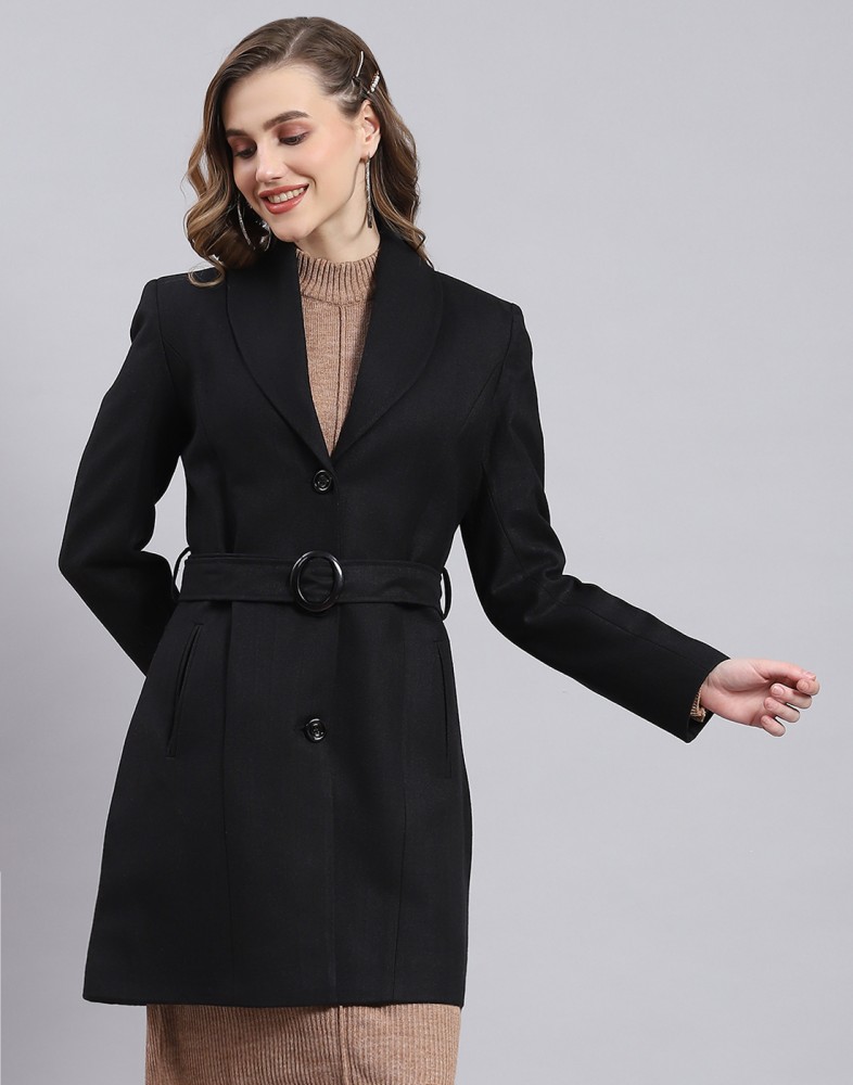 MONTE CARLO Wool Blend Solid Coat - Buy MONTE CARLO Wool Blend