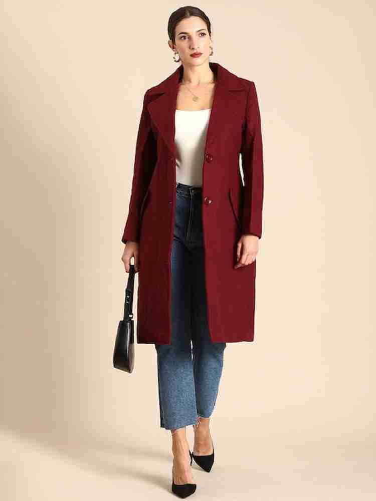 Maroon long outlet coat womens