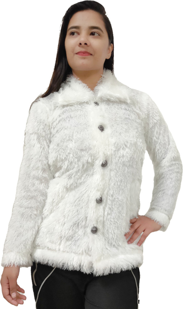 H and m deals white fur coat