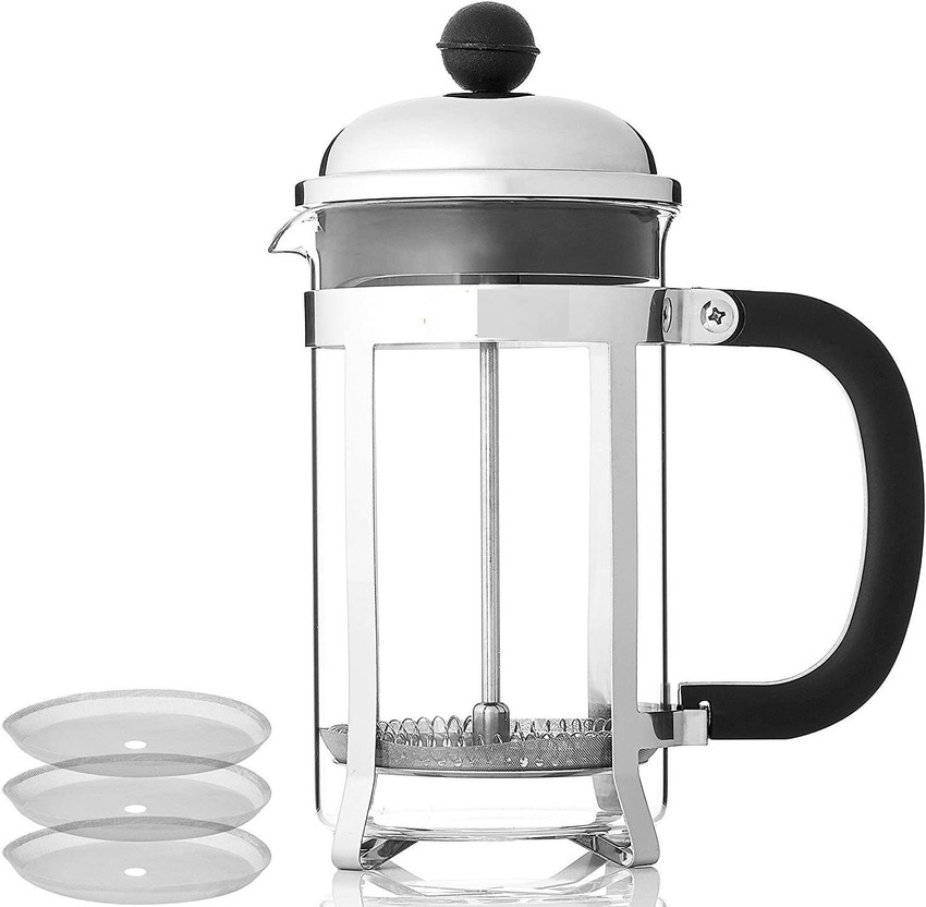 ShoppersHub PNQ 350ml French Press Plunger for Coffee Making Borosilicate Glass Personal Coffee Maker Price in India Buy ShoppersHub PNQ 350ml French Press Plunger for Coffee Making Borosilicate Glass...