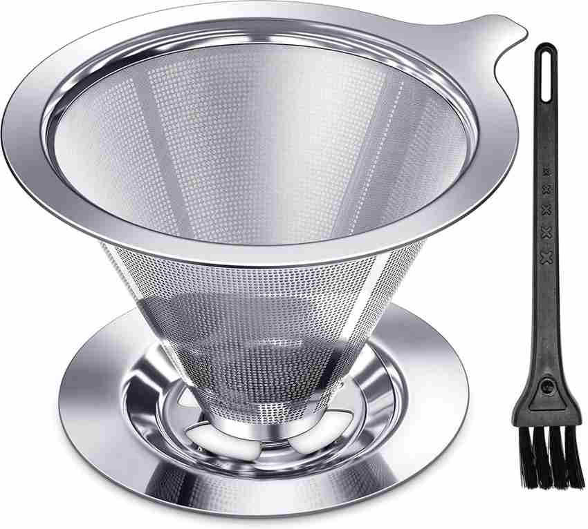 HANNEA Pour Over Coffee Dripper Stainless Steel Reusable Drip Cone Coffee Filter Strainer Price in India Buy HANNEA Pour Over Coffee Dripper Stainless Steel Reusable Drip Cone Coffee Filter Strainer o...