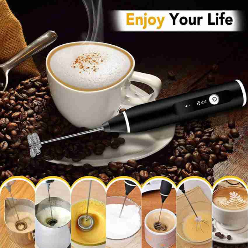 Milk Frother Handheld, USB Rechargeable Electric Foam Maker for