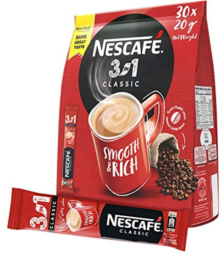 Nescafe 3 IN 1 CLASSIC SMOOTH & RICH IMPORTED COFFEE SACHET ( 30 X 20G )  Instant Coffee Price in India - Buy Nescafe 3 IN 1 CLASSIC SMOOTH & RICH  IMPORTED