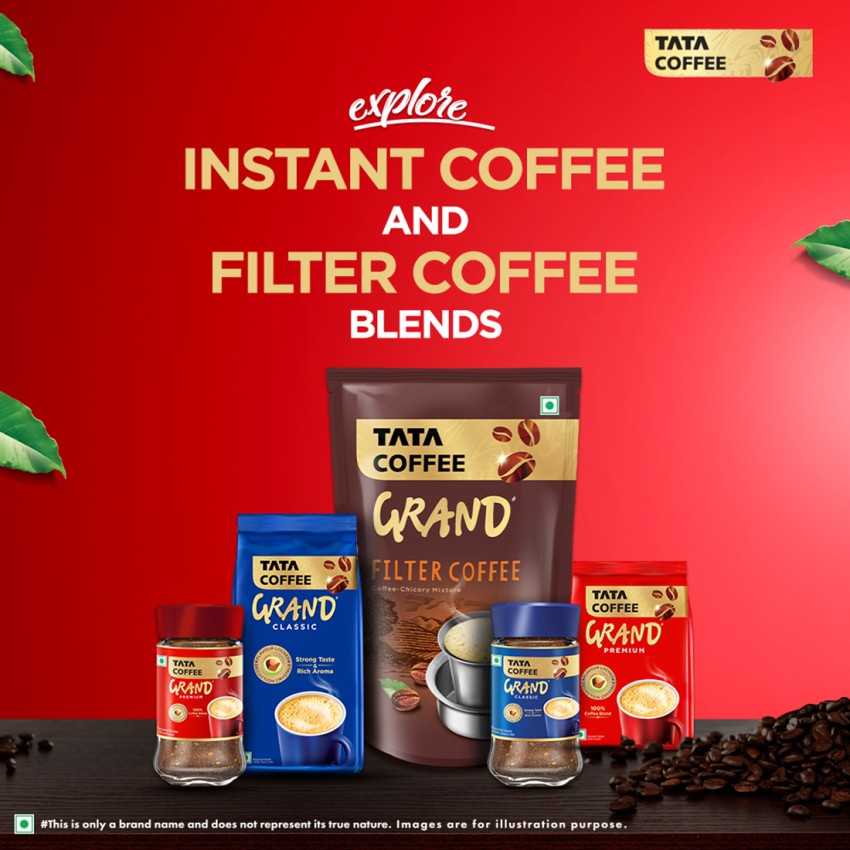 Tata Coffee Grand Premium Instant Coffee, Special Edition Pack, Instant  Coffee Blend, With Flavour Locked Decoction Crystals