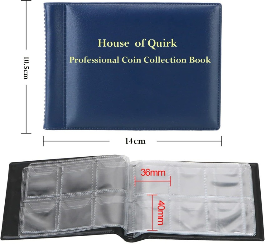 House of Quirk 240 Plastic Pockets Collection Coin Album Book Color Black