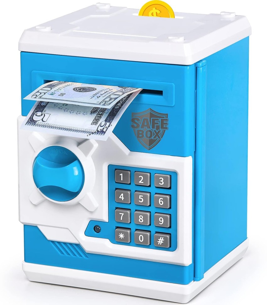 Mahi Zone Piggy Bank Mini ATM Coin Bank Electronic Money Safe Toy Kids Gift with secret code lock Coin Bank Coin Bank Price in India Buy Mahi Zone Piggy Bank Mini