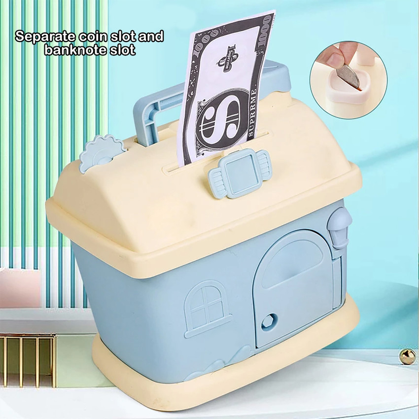 WISHKEY Cute House Shaped Piggy Bank for Kids Piggy Bank with