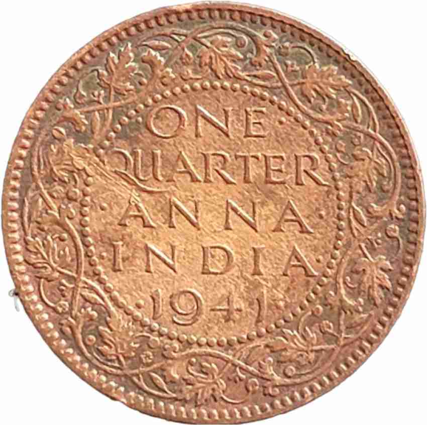 ANTIQUEWAY 1941 Quarter Anna George VI British India Coin Medieval