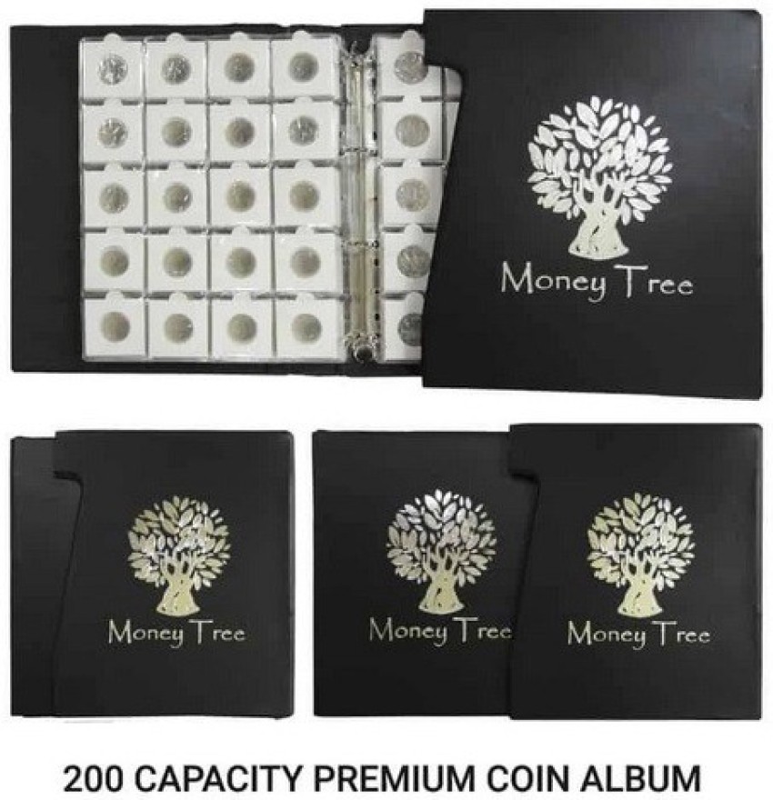 Ihc MONEY TREE 200 CAPACITY PREMIUM COIN ALBUM WITH 4 RING BINDER