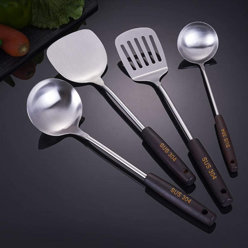 STAINLESS STEEL SKIMMER SIEVE STRAINER SLOTTED SPATULA KITCHEN UTENSIL SPOON