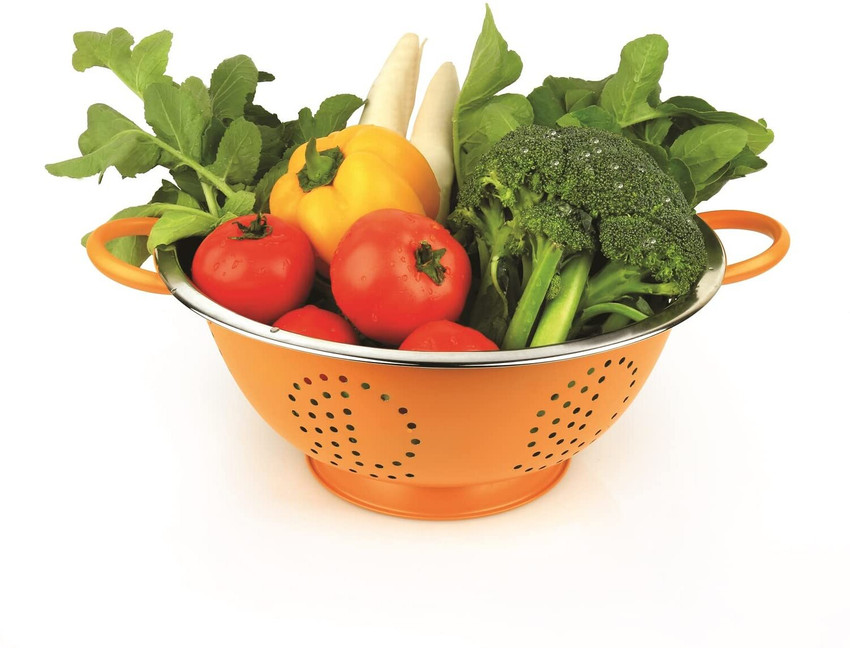 KARFE Stainless Steel Rust Proof 18 cm Small orange Colander set