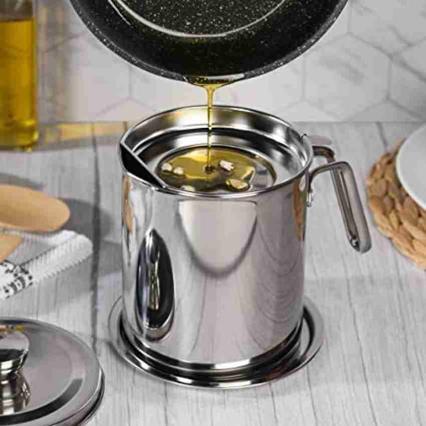 Buy Kunya Oil Filter Pot  Bacon Grease Container with Strainer