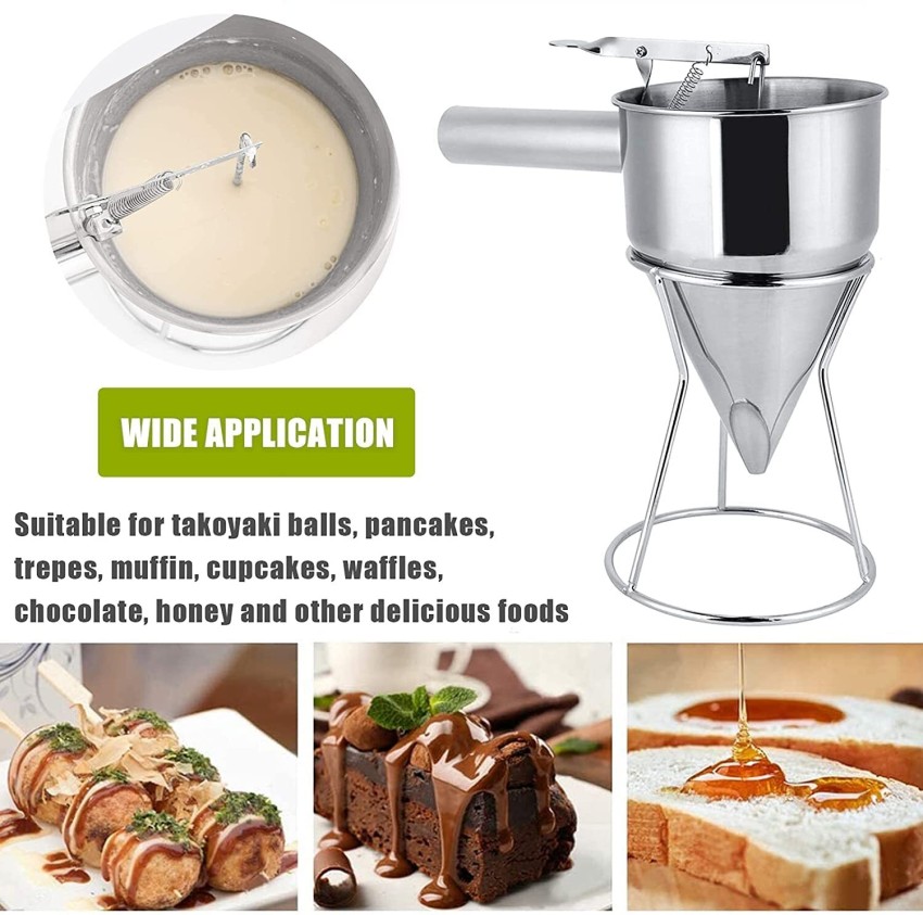 Stainless Steel Pancake Batter Dispenser, Funnel Dispenser With Stand For  Takoyaki And Baking