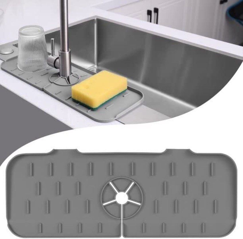 Silicone Kitchen Sink Sponge Holder Organizer Mat Soap Tray Faucet