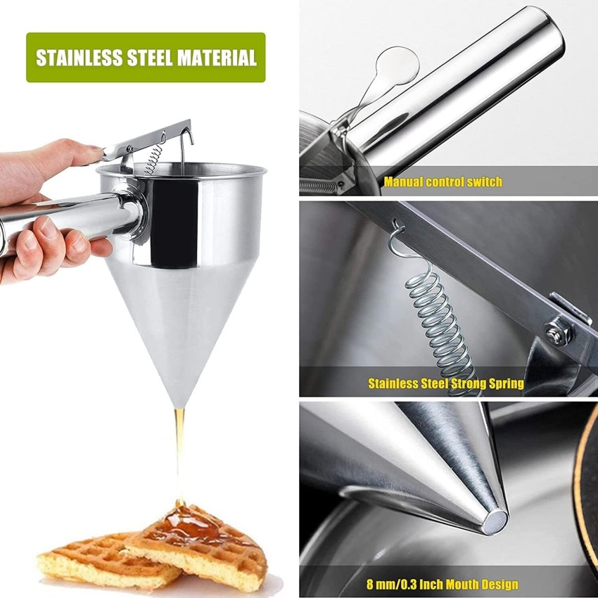 Stainless Steel Donut Cupcake Batter Dispenser Funnel Pancake