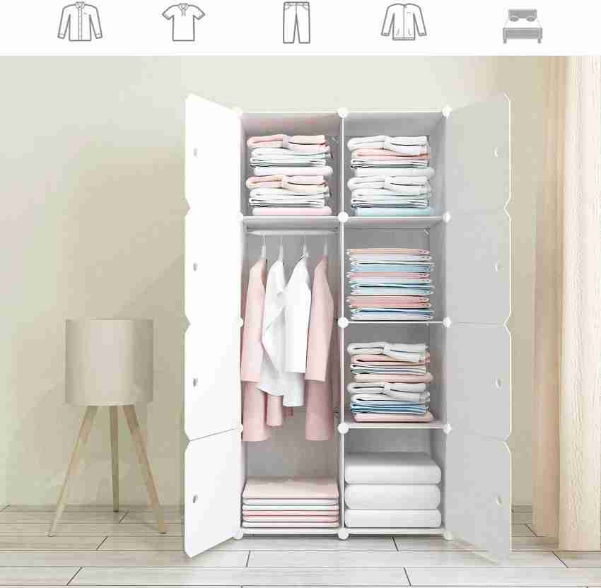 KriShyam 8 Cubes Portable Clothes Closet and Dresser Garment Rack Storage Organizer High Density Block Board Collapsible Wardrobe Price in India Buy KriShyam 8 Cubes Portable Clothes Closet and Dresse...