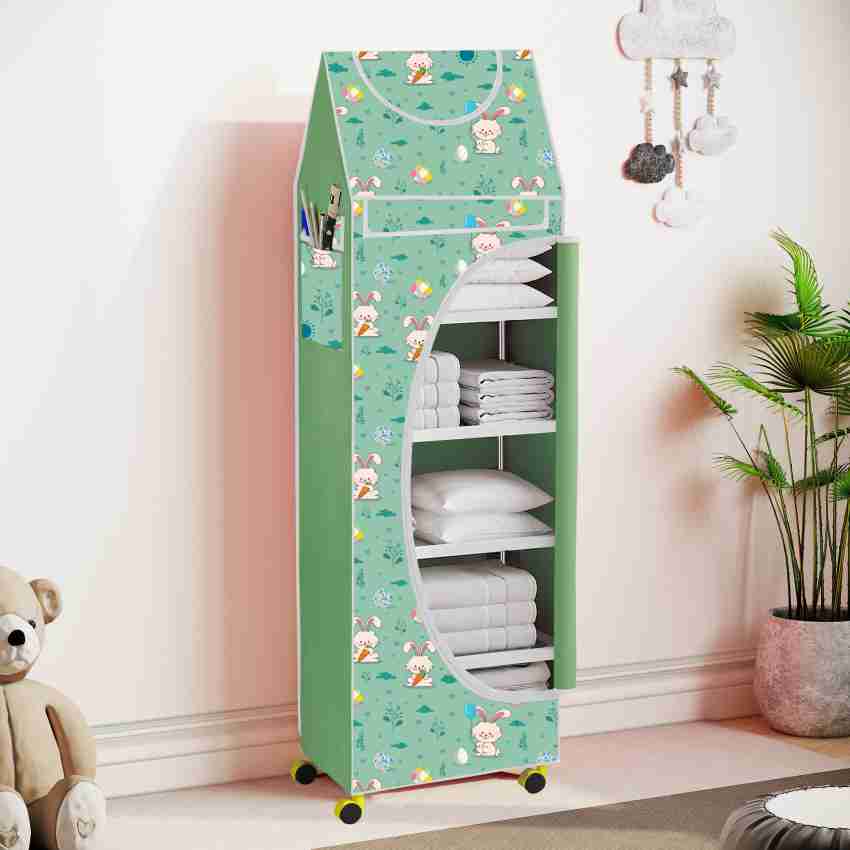 Furnspace 6 Cabinet Baby Almirah Kids Wardrobe Folding Almirah