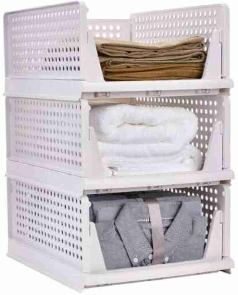 Closet Organizer, 3 Packs Clothes Organizer for Folded Clothes, Plastic  Closet Organizers and Storage, Stackable Storage Bins with Lids, Drawer