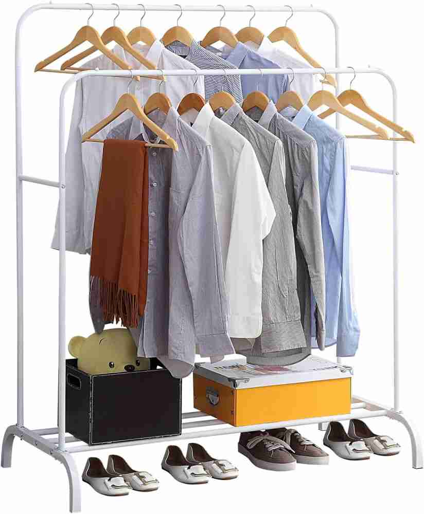 Flipkart Perfect Homes Studio Clothes Rack Double Pole Hanger Garment Rack for Bedroom and Shoe Storage Rack PP Collapsible Wardrobe Price in India Buy Flipkart Perfect Homes Studio Clothes Rack Doubl...