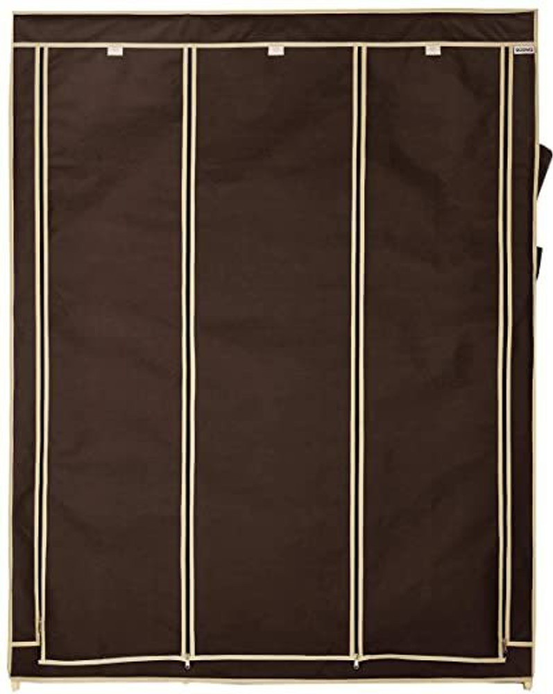 Reliable 3 Door Foldable Wardrobe 8 Racks PVC Collapsible