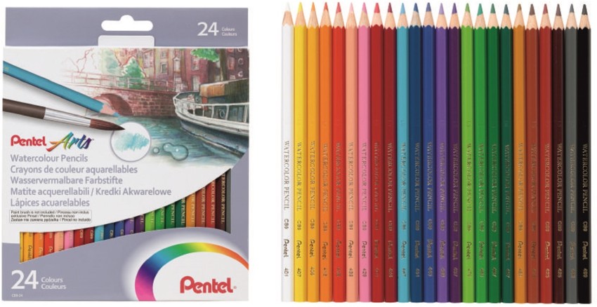 Pentel Arts Watercolor Colored Pencils - Set of 24