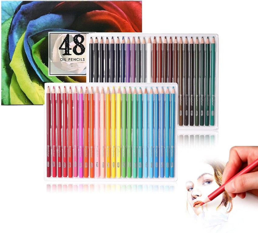 Oil Based Colored Pencils - 48 Colors