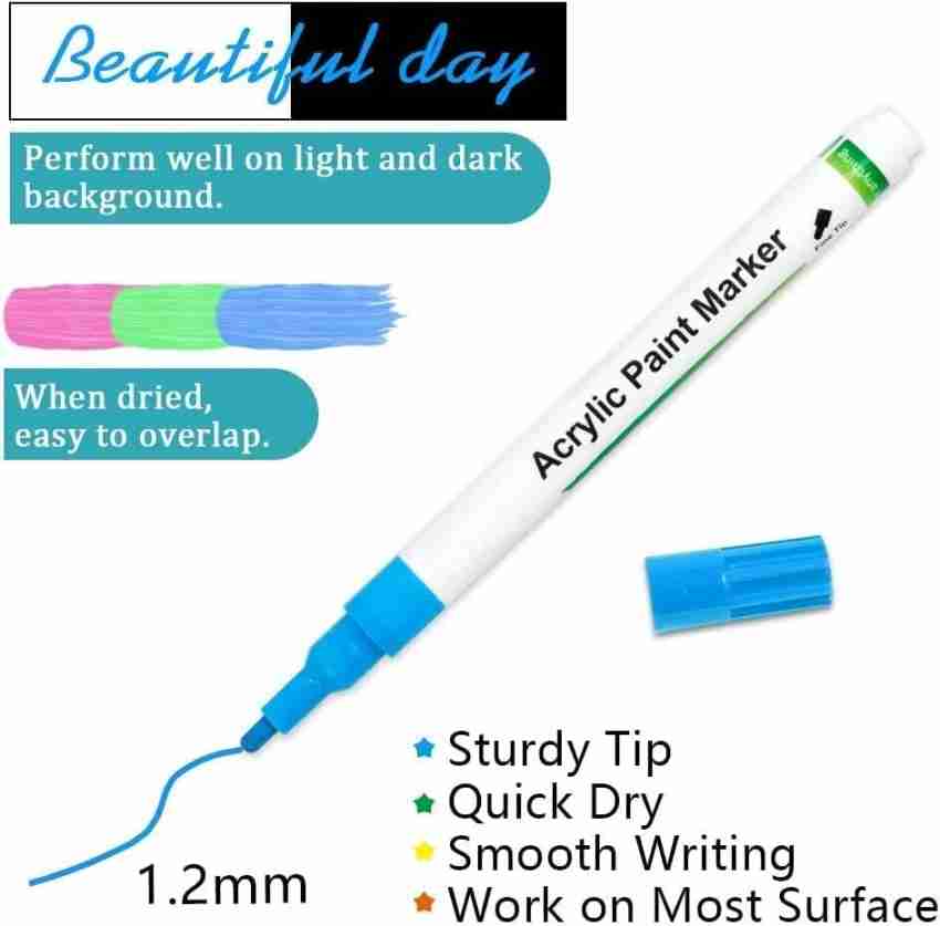 24 Colors Dual Tip Acrylic Paint Pens Markers, Premium Acrylic