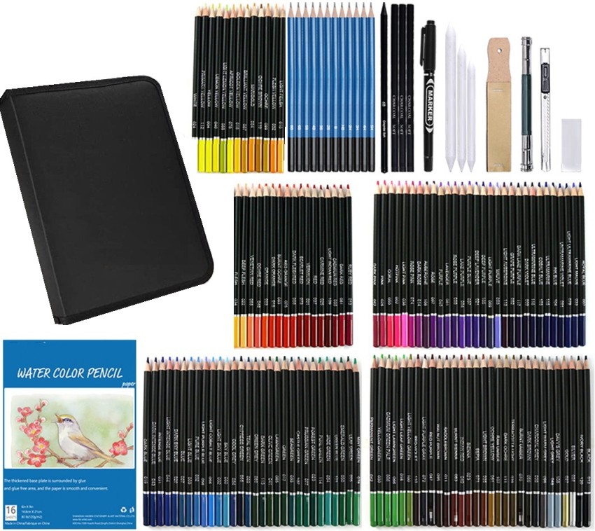 145Pcs Drawing Colored Pencils Set Professional Sketching Graphite