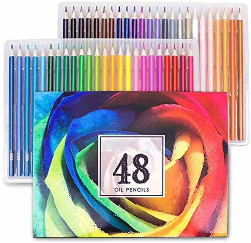 Corslet 48 Pc Oil Color Pencil Drawing Pencils Drawing Kit  Drawing Pencil Set for Artist Color Pencils Set for Kids Adults, Colours  Set, Pencil Colors Set Art Set Shaped Color