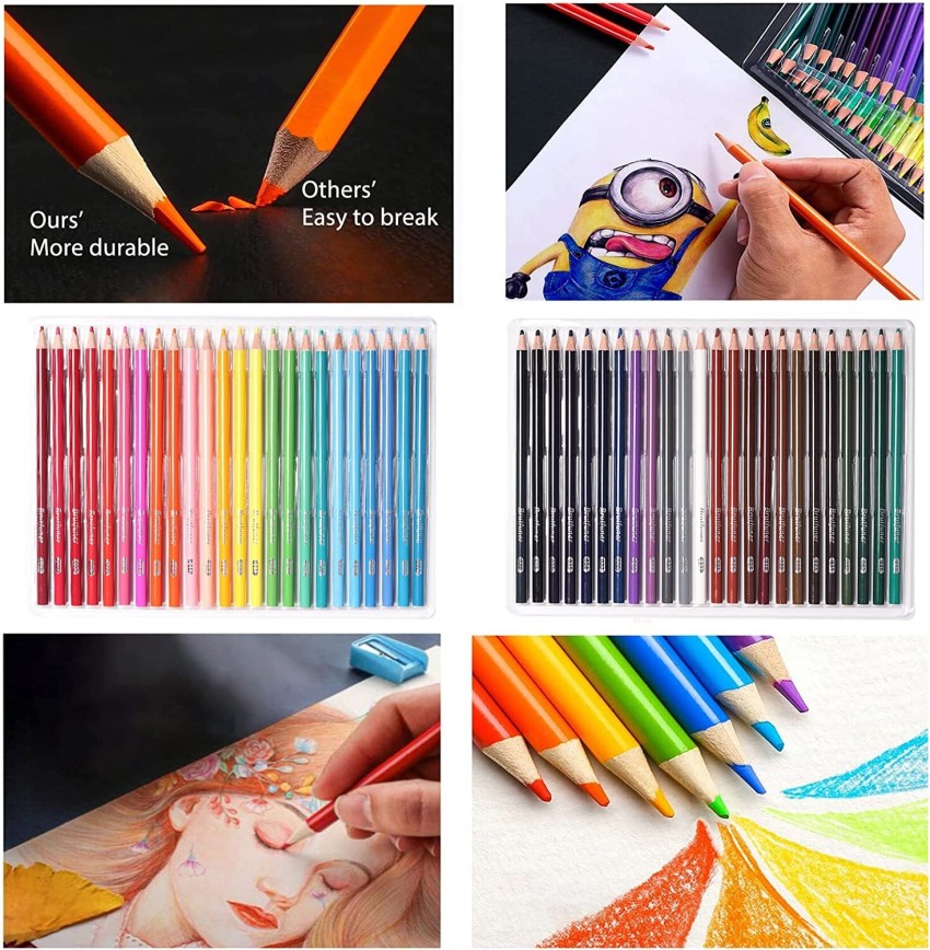 nsxsu 48 Colored Pencils, Color Pencils for Adult Coloring Book, Artist  Soft Core Oil based Color Pencil Sets, Included Sharpener, Handmade Canvas  Pencil Wrap, Coloring Book : : Toys & Games