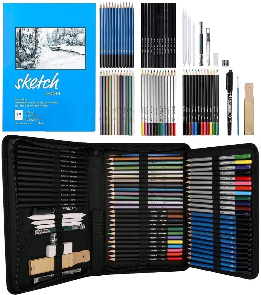 Wynhard Art Color Pencil Set 142 Pieces Round Shaped Color  Pencils 