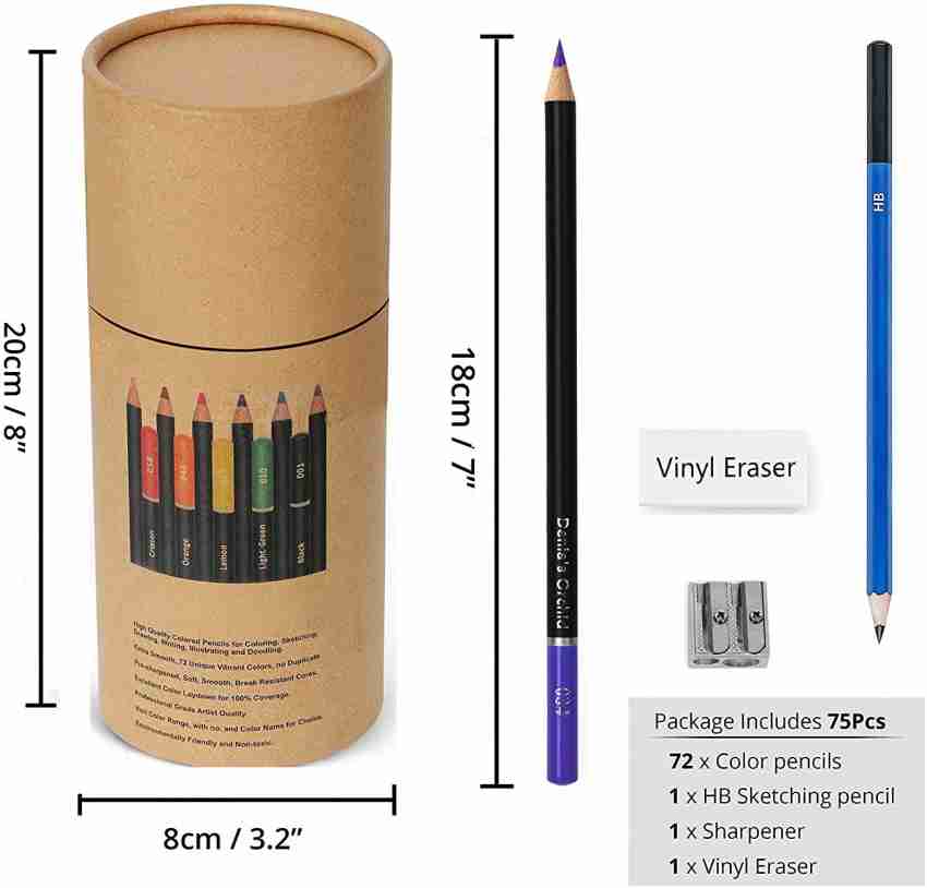 Soucolor 72-Color Colored Pencils, Soft Core, Art Coloring Drawing Pencils for Adult