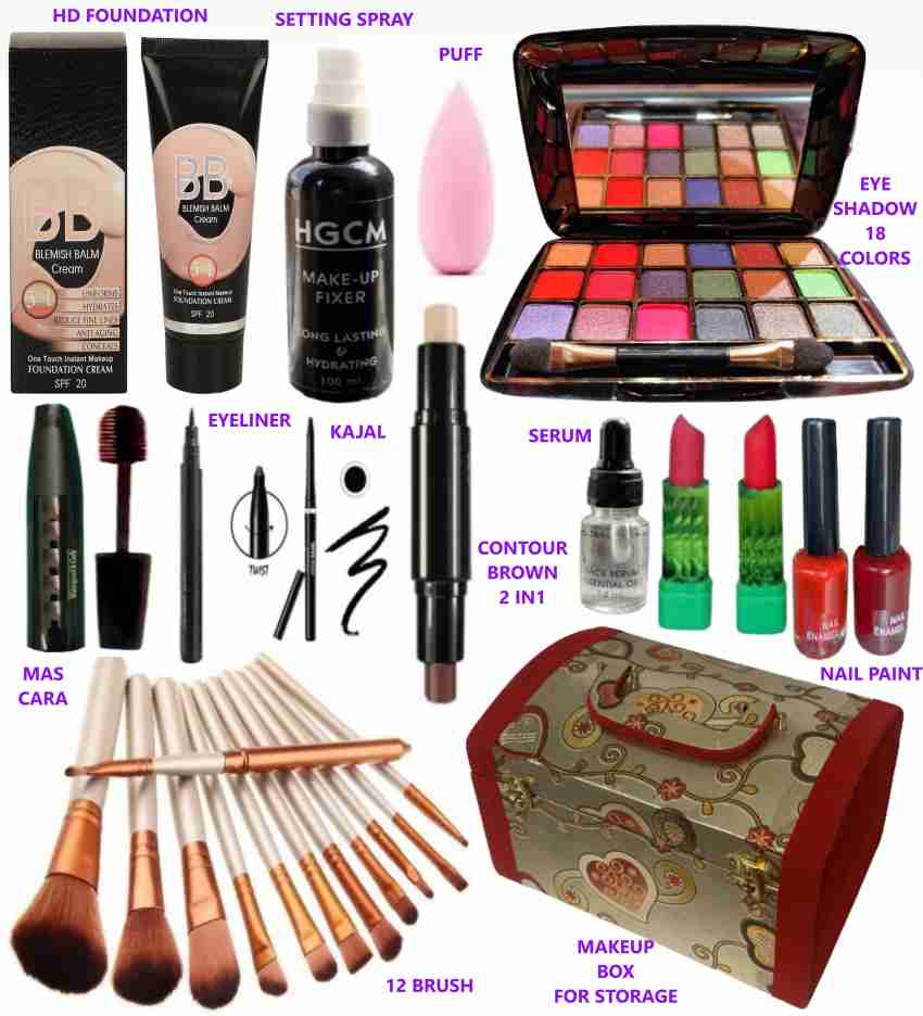 HGCM 26 in 1 full makeup cosmetics products combo set Price in India - Buy  HGCM 26 in 1 full makeup cosmetics products combo set online at