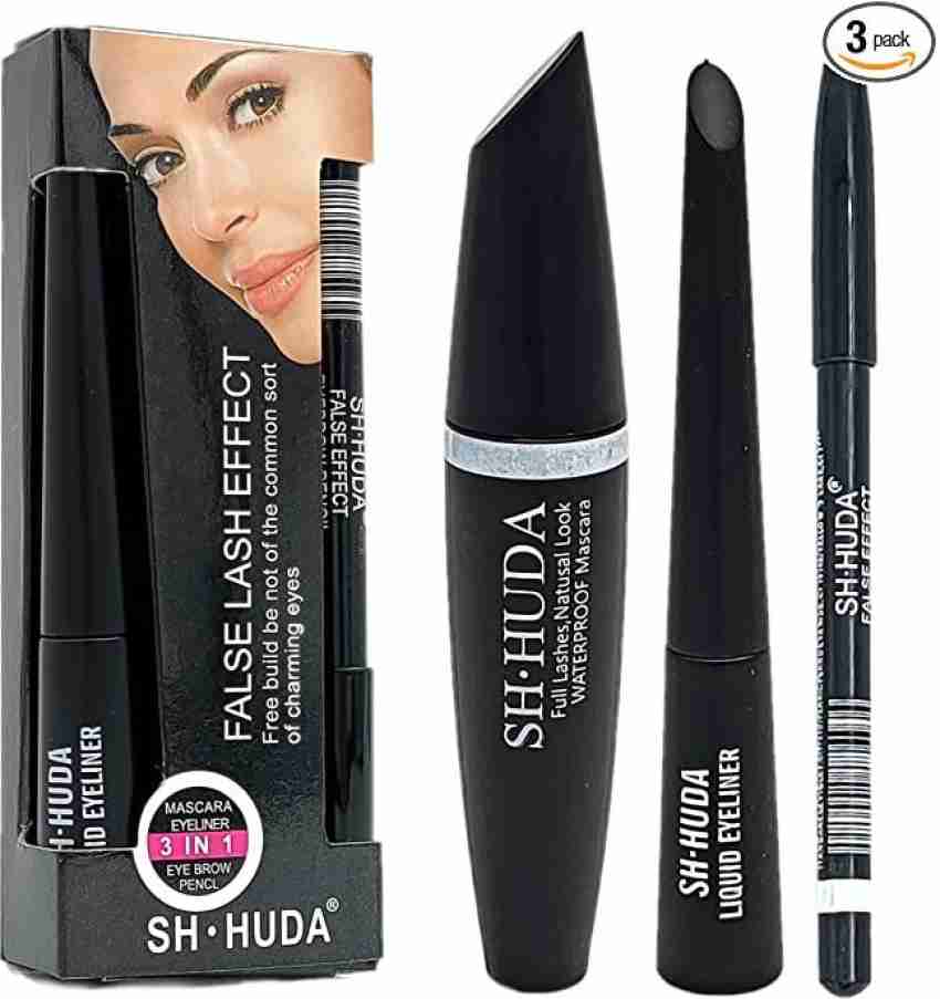 Huda Color 36H Waterproof Liquid Eyeliner (Black) Pack Of 12 | (Free Gift  available)