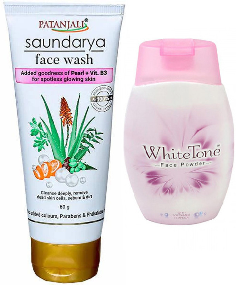 PATANJALI SAUNDARYA DEEP CLEANSING FACE WASH 60GM 1PCS WHITE TONE FACE POWDER 30GM 1PCS 2PCS COMBO Price in India Buy PATANJALI SAUNDARYA DEEP CLEANSING FACE WASH 60GM 1PCS WHITE TONE FACE POWDER 30GM...