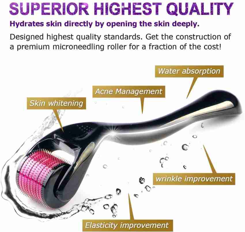 MILANMIS Premium Derma Roller 0.5mm 540 Micro Needles For Hair